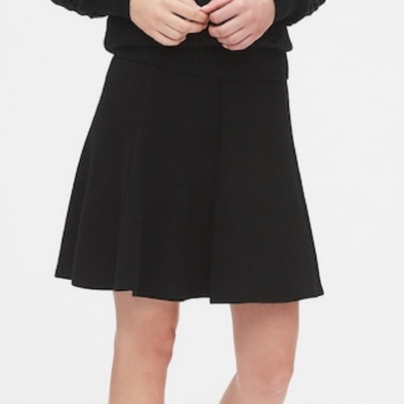 Black Circle Rayon Skirt w/lace up detail on back - Picture 1 of 6